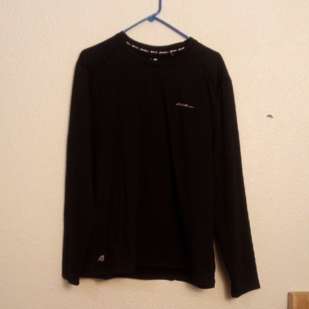Eddie Bauer Black Long-Sleeve Crew Performance Shirt